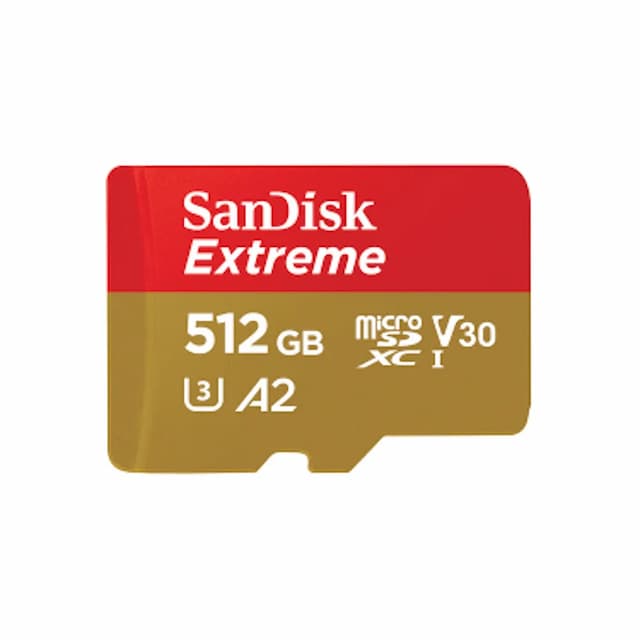 Sandisk Extreme microSDXC card (512GB) speed 190MB/s